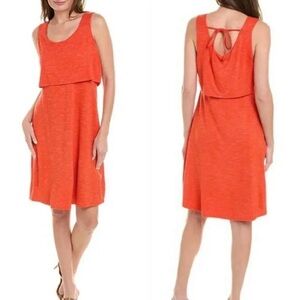 CAbi, New Weekend Sunset Orange Sleeveless Jersey Tank Midi Dress Size Medium